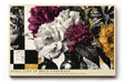 Paul Sinus Wandbild 120x80cm Blumenstillleben mit starkem Farbkontrast Moderne florale Kunst in Schwarz Weiss und Magenta