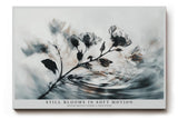 Paul Sinus Wandbild 120x80cm Blüten im Wasser abstrakte Naturkunst zarte Blumen graue ruhige Ästhetik modernes Naturmotiv stilvolle