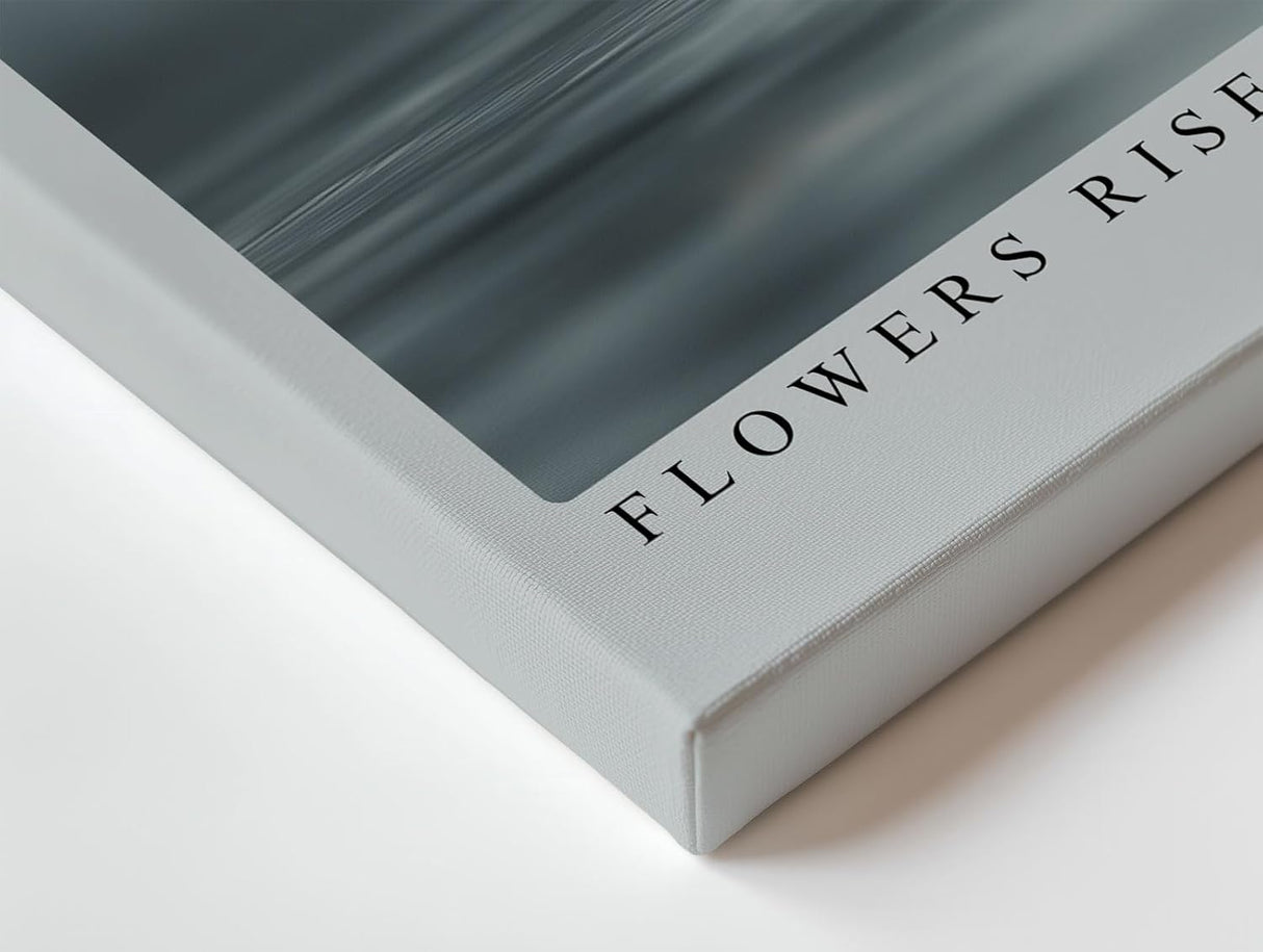 Paul Sinus Wandbild 120x80cm Blüten im Wasser minimalistische Naturkunst zarte Blumen graue ruhige Ästhetik modernes Naturmotiv stilvolle