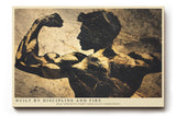 Paul Sinus Wandbild 120x80cm Bodybuilder Silhouette Krafttraining Fitness Kunst Kunstdruck grosses Wandbild 120x80cm motivierende Wanddekoration fuer Fitnessraum Wohnzimmer Büro