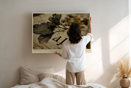 Paul Sinus Wandbild 120x80cm Botanica in Sepia Tones Vintage Pflanzen Illustration Botanische Kunst fuer Wohnzimmer Schlafzimmer und Büro