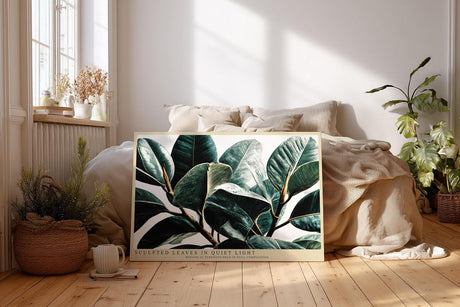 Paul Sinus Wandbild 120x80cm Botanische Blaetter modern Pflanzen Kunst Wanddekoration gruene Natur Wohnzimmer Schlafzimmer