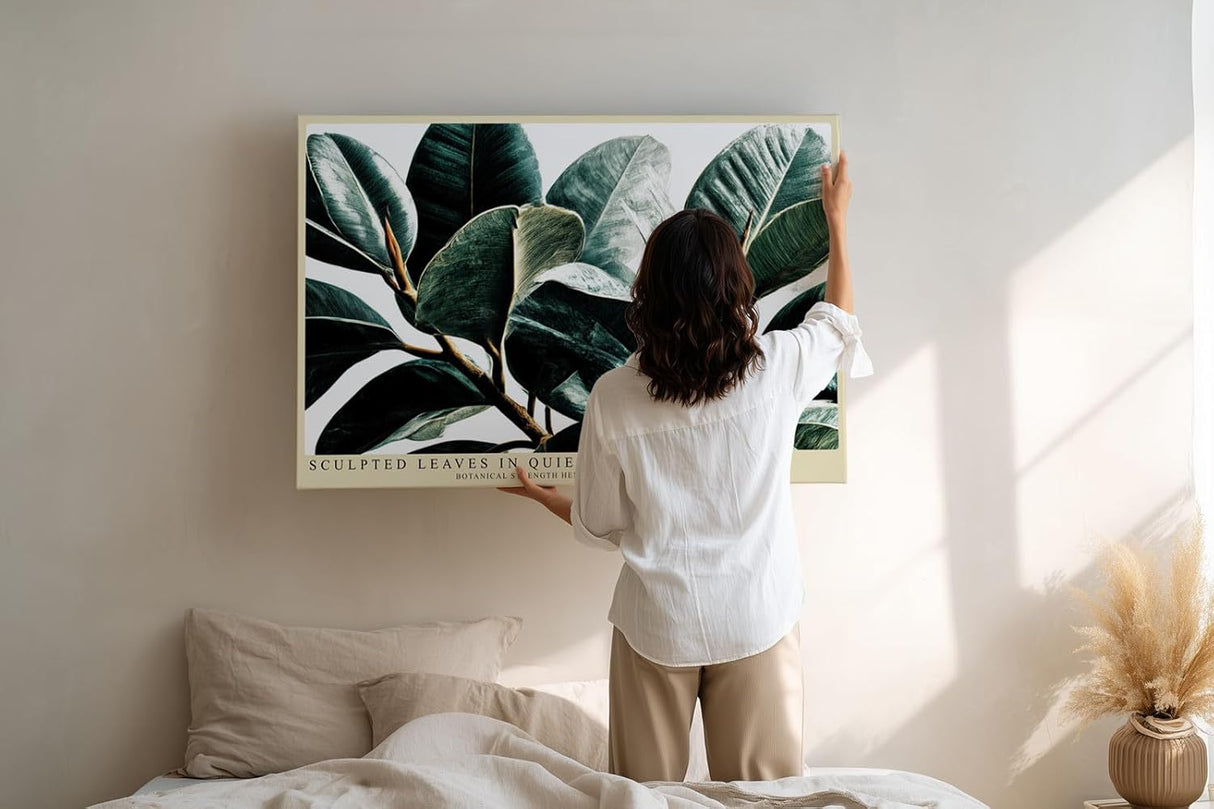 Paul Sinus Wandbild 120x80cm Botanische Blaetter modern Pflanzen Kunst Wanddekoration gruene Natur Wohnzimmer Schlafzimmer