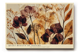 Paul Sinus Wandbild 120x80cm Botanische Blätter Kunst in Braun Beige und Gold Natur Illustration für Wohnzimmer Schlafzimmer Büro