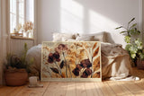 Paul Sinus Wandbild 120x80cm Botanische Blätter Kunst in Braun Beige und Gold Natur Illustration für Wohnzimmer Schlafzimmer Büro