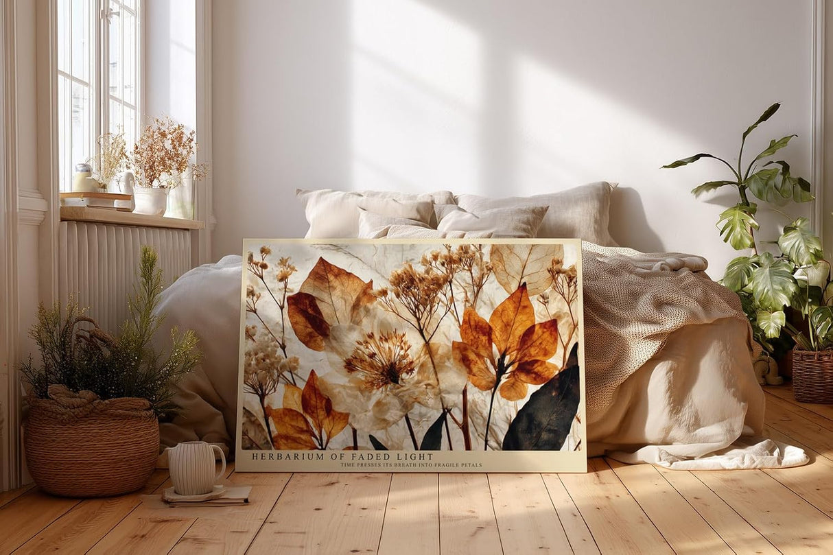Paul Sinus Wandbild 120x80cm Botanische Komposition mit getrockneten Pflanzen Elegante Naturkunst in warmen Erdtoenen