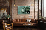 Paul Sinus Wandbild 120x80cm botanische Pflanze Makroaufnahme gruene Blaetter moderne Naturfotografie minimalistische Wanddekoration fuer Wohnzimmer Büro