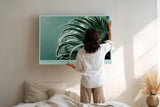 Paul Sinus Wandbild 120x80cm botanische Pflanze Makroaufnahme gruene Blaetter moderne Naturfotografie minimalistische Wanddekoration fuer Wohnzimmer Büro