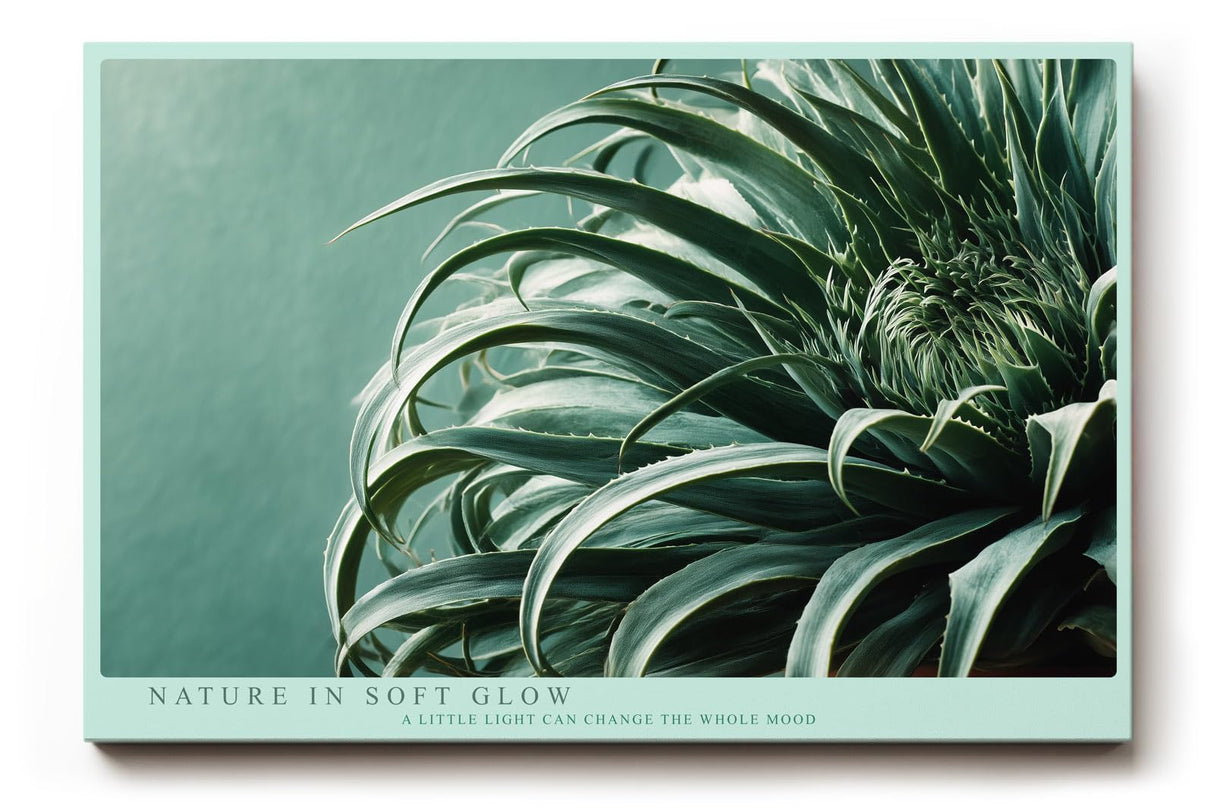 Paul Sinus Wandbild 120x80cm botanische Pflanze Makroaufnahme gruene Blaetter moderne Naturfotografie minimalistische Wanddekoration fuer Wohnzimmer Büro