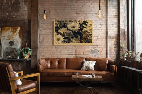 Paul Sinus Wandbild 120x80cm botanischer Garten Blumen Stillleben sepia Naturkunst Leinwand Wanddekoration elegantes Vintage Blumenbild fuer Wohnzimmer Büro