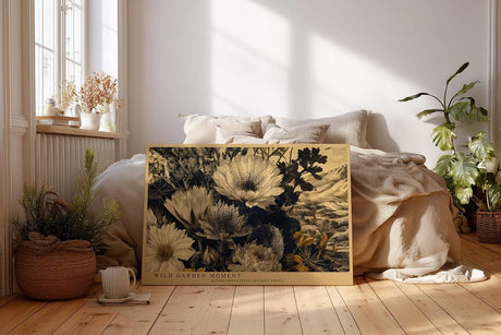 Paul Sinus Wandbild 120x80cm botanischer Garten Blumen Stillleben sepia Naturkunst Leinwand Wanddekoration elegantes Vintage Blumenbild fuer Wohnzimmer Büro