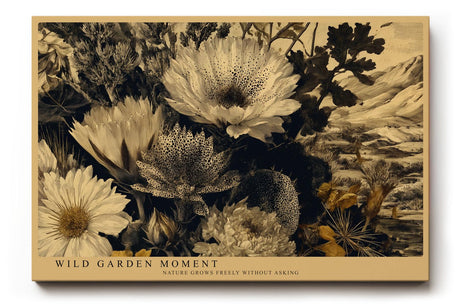 Paul Sinus Wandbild 120x80cm botanischer Garten Blumen Stillleben sepia Naturkunst Leinwand Wanddekoration elegantes Vintage Blumenbild fuer Wohnzimmer Büro