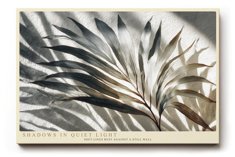 Paul Sinus Wandbild 120x80cm botanisches Blatt Schatten Fotokunst modern beige grau minimalistisch Kunstdruck grosses Natur Kunstbild stilvolle Wanddekoration fuer Wohnzimmer Büro