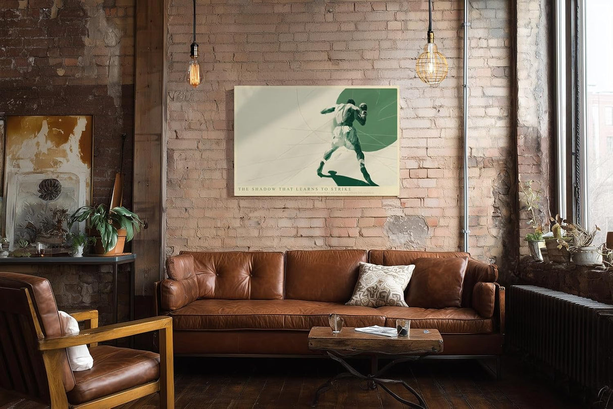 Paul Sinus Wandbild 120x80cm Boxer in Kampfhaltung moderne Sportkunst mit dynamischer Bewegung