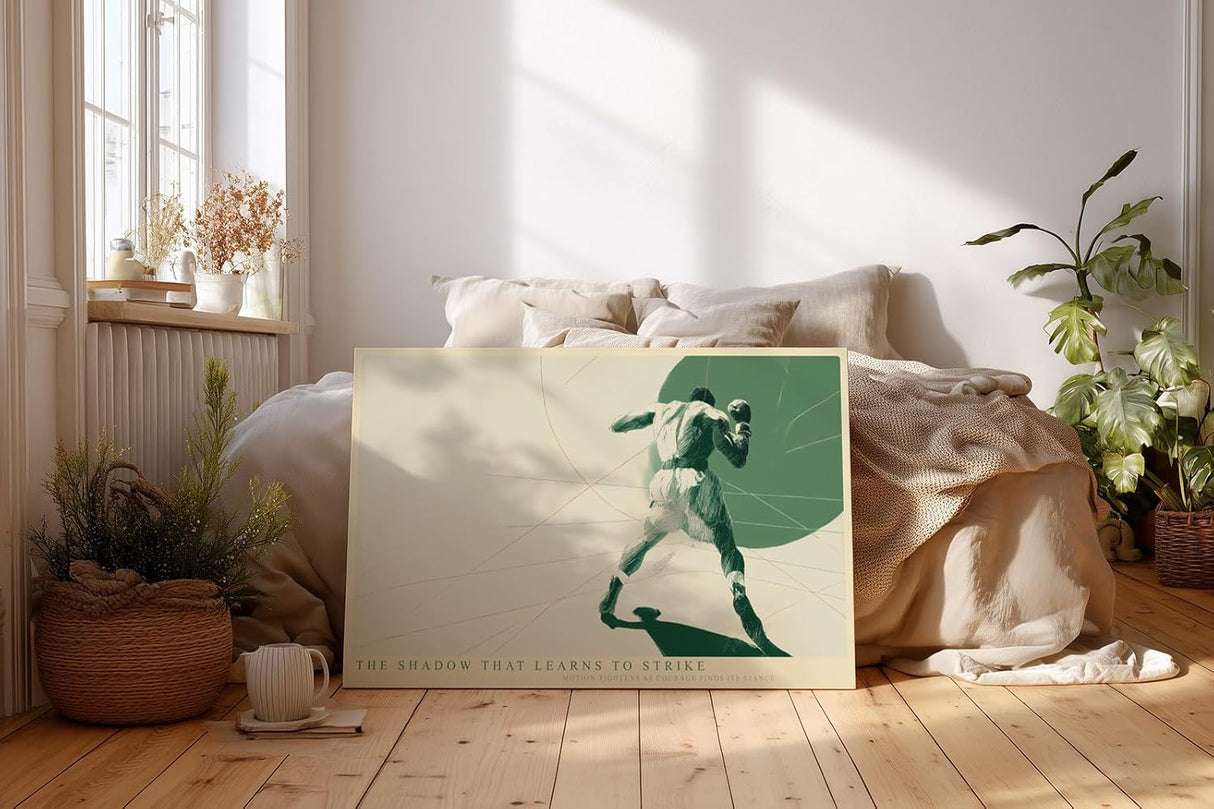 Paul Sinus Wandbild 120x80cm Boxer in Kampfhaltung moderne Sportkunst mit dynamischer Bewegung