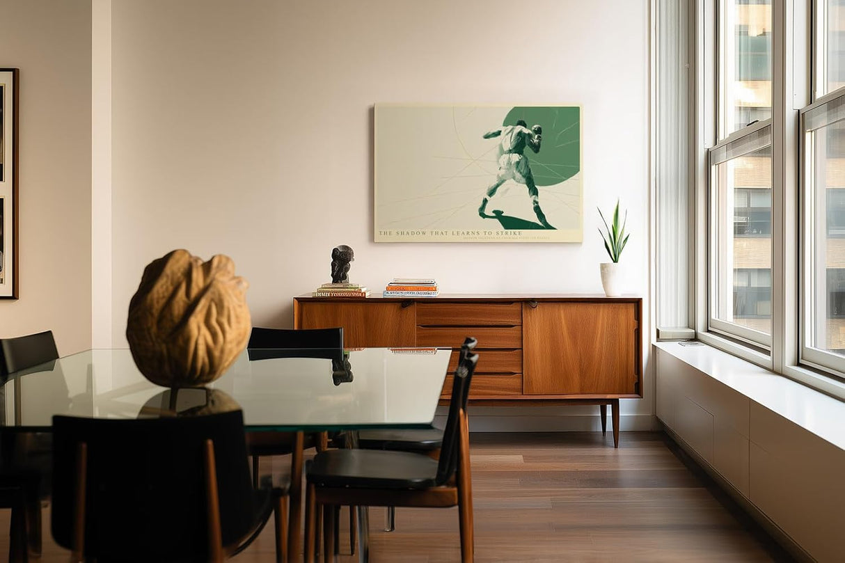 Paul Sinus Wandbild 120x80cm Boxer in Kampfhaltung moderne Sportkunst mit dynamischer Bewegung
