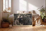 Paul Sinus Wandbild 120x80cm Brüllender Tiger Tierkunst LeinWandbild 120x80cm Kraftvolles Wildtier Motiv Wanddekoration