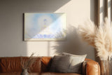 Paul Sinus Wandbild 120x80cm Buddha Meditation sanftes Licht spirituelle Zen Kunst Lotus Atmosphaere moderner Kunstdruck Wanddekoration fuer Wohnzimmer Yoga Raum Schlafzimmer