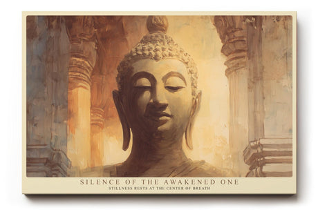 Paul Sinus Wandbild 120x80cm Buddha Meditation Spirituelle Kunst Figur in ruhiger Tempelatmosphaere