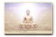 Paul Sinus Wandbild 120x80cm Buddha Meditation spirituelle Kunst warmes Licht Lotus moderne Zen Wanddekoration Kunstdruck fuer Wohnzimmer Schlafzimmer Yoga Raum Spa