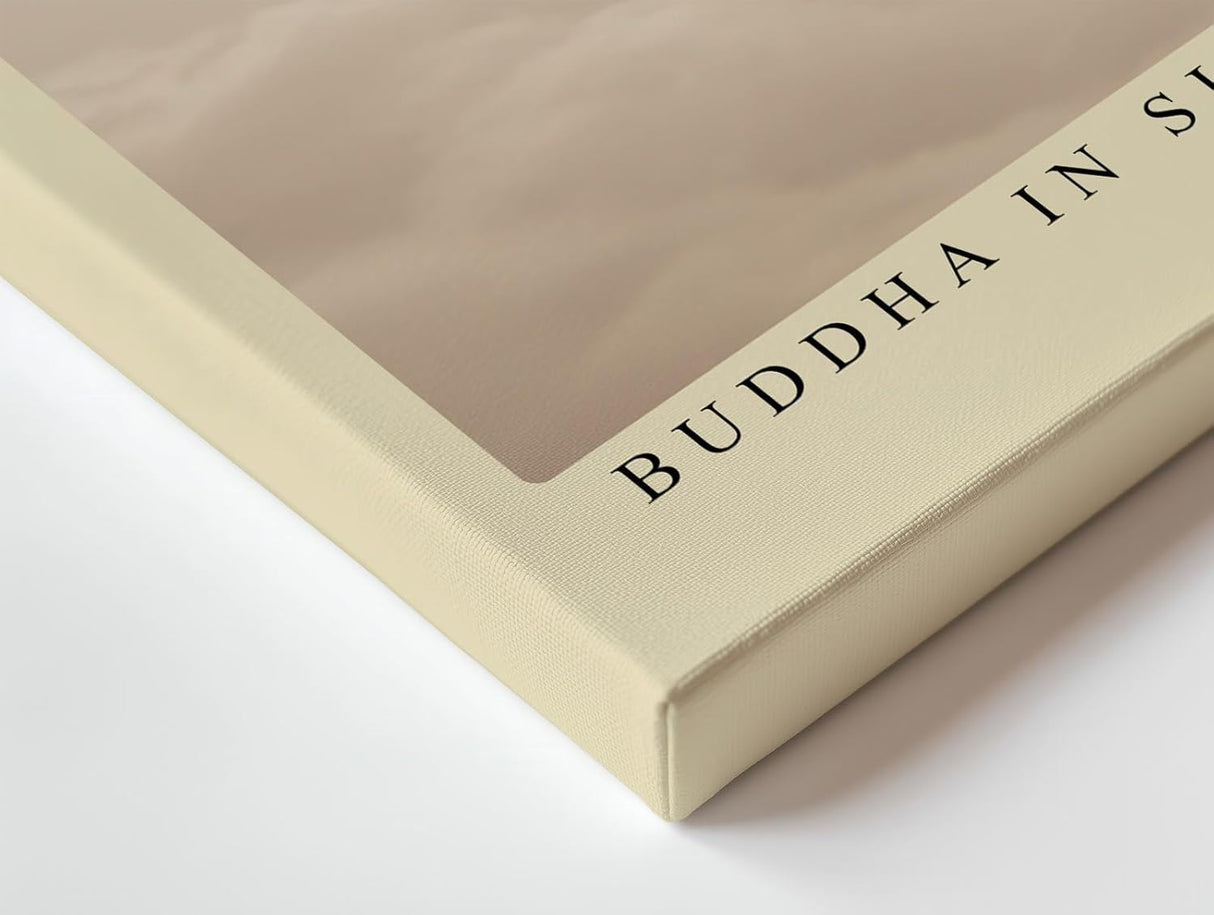 Paul Sinus Wandbild 120x80cm Buddha Meditation spirituelle Kunst warmes Licht Lotus moderne Zen Wanddekoration Kunstdruck fuer Wohnzimmer Schlafzimmer Yoga Raum Spa