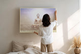 Paul Sinus Wandbild 120x80cm Buddha Meditation spirituelle Kunst warmes Licht Lotus moderne Zen Wanddekoration Kunstdruck fuer Wohnzimmer Schlafzimmer Yoga Raum Spa