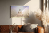 Paul Sinus Wandbild 120x80cm Buddha Meditation spirituelle Kunst warmes Licht Lotus moderne Zen Wanddekoration Kunstdruck fuer Wohnzimmer Schlafzimmer Yoga Raum Spa