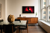 Paul Sinus Wandbild 120x80cm Buddha Silhouette rotes Licht spirituelle Zen Kunst moderne Meditation Kunstdruck stilvolle Wanddekoration fuer Wohnzimmer Schlafzimmer Yoga Raum