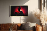 Paul Sinus Wandbild 120x80cm Buddha Silhouette rotes Licht spirituelle Zen Kunst moderne Meditation Kunstdruck stilvolle Wanddekoration fuer Wohnzimmer Schlafzimmer Yoga Raum
