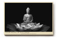 Paul Sinus Wandbild 120x80cm Buddha Statue Lotus Bluete schwarz weiss spirituelle Zen Kunst ruhige Meditation Wanddekoration fuer Wohnzimmer Yoga Raum
