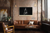 Paul Sinus Wandbild 120x80cm Buddha Statue Lotus Schwarz Weiss spirituelle Zen Kunst minimalistische Meditation Wanddekoration für Wohnzimmer Yoga Raum