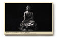 Paul Sinus Wandbild 120x80cm Buddha Statue Lotus Schwarz Weiss spirituelle Zen Kunst minimalistische Meditation Wanddekoration für Wohnzimmer Yoga Raum