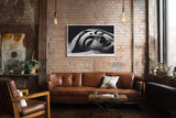 Paul Sinus Wandbild 120x80cm Buddha Statue Meditation Zen Fotokunst schwarz weiss spirituelle Ruhe moderner Kunstdruck Wanddekoration für Wohnzimmer Yoga Raum