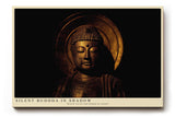 Paul Sinus Wandbild 120x80cm Buddha Statue Spirituelle Kunst Goldene Meditation Figur Zen Kunstdruck Poster Grosse Wanddekoration fuer Wohnzimmer Schlafzimmer Meditationraum