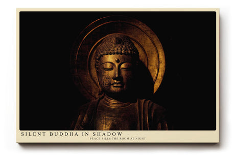 Paul Sinus Wandbild 120x80cm Buddha Statue Spirituelle Kunst Goldene Meditation Figur Zen Kunstdruck Poster Grosse Wanddekoration fuer Wohnzimmer Schlafzimmer Meditationraum