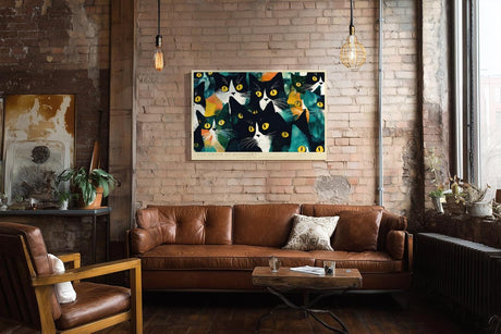 Paul Sinus Wandbild 120x80cm Bunte Katzen Illustration moderne Pop Art Tier Wanddekoration