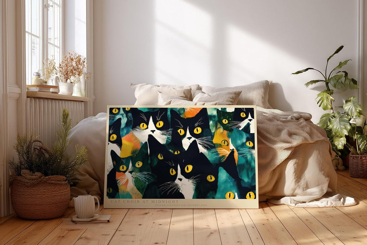 Paul Sinus Wandbild 120x80cm Bunte Katzen Illustration moderne Pop Art Tier Wanddekoration