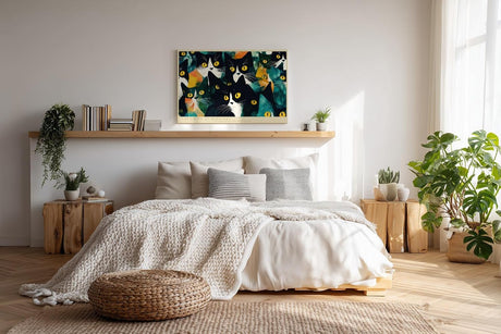 Paul Sinus Wandbild 120x80cm Bunte Katzen Illustration moderne Pop Art Tier Wanddekoration