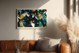 Paul Sinus Wandbild 120x80cm Bunte Katzen Illustration moderne Pop Art Tier Wanddekoration
