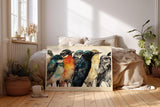 Paul Sinus Wandbild 120x80cm bunte Voegel moderne Tierillustration farbenfrohe Naturkunst grosses Kunstbild stilvolle Wanddekoration fuer Wohnzimmer Büro