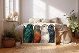 Paul Sinus Wandbild 120x80cm bunte Voegel Reihe Tierillustration moderne Vogelkunst farbenfrohe Wanddekoration fuer Wohnzimmer Büro