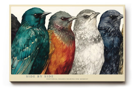 Paul Sinus Wandbild 120x80cm bunte Voegel Reihe Tierillustration moderne Vogelkunst farbenfrohe Wanddekoration fuer Wohnzimmer Büro