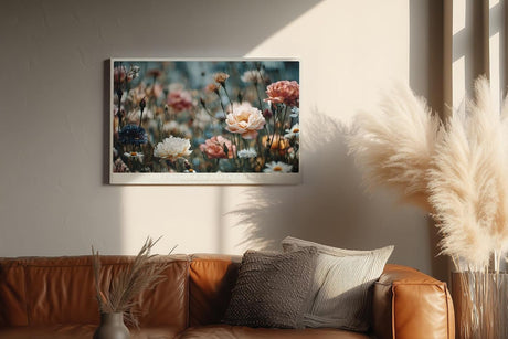 Paul Sinus Wandbild 120x80cm Bunte Wildblumen Wiese romantische Natur Fotografie moderne Blumen Wanddekoration