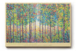 Paul Sinus Wandbild 120x80cm Bunter Wald Punktmalerei Moderne Natur Kunst Landschaft mit farbigen Punkten