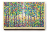 Paul Sinus Wandbild 120x80cm Bunter Wald Punktmalerei Moderne Natur Kunst Landschaft mit farbigen Punkten