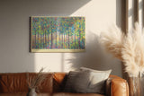 Paul Sinus Wandbild 120x80cm Bunter Wald Punktmalerei Moderne Natur Kunst Landschaft mit farbigen Punkten