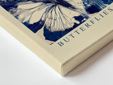Paul Sinus Wandbild 120x80cm Butterflies in Quiet Dance elegante Schmetterlinge in Blau moderne Natur Kunst Poster für Wohnzimmer Schlafzimmer