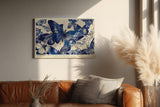 Paul Sinus Wandbild 120x80cm Butterflies in Quiet Dance elegante Schmetterlinge in Blau moderne Natur Kunst Poster für Wohnzimmer Schlafzimmer