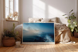 Paul Sinus Wandbild 120x80cm Calm Water Clear Sky Ruhige Meereslandschaft mit Horizont Blaues Meer Natur Kunst fuer Wohnzimmer Schlafzimmer und Büro