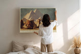 Paul Sinus Wandbild 120x80cm Camels Before the Pyramids Wüste Ägypten Kamele vor Pyramiden Landschaft Kunst Poster für Wohnzimmer Büro Reise Dekoration